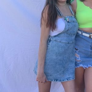 Light wash denim Overall dress